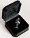 Маленькая серебристая анальная втулка с чёрным кристаллом - 6 см. - ToyFa - купить с доставкой в Москве