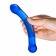 Синий изогнутый фаллоимитатор Curved G-Spot Glass Dildo - 16 см. - Glas