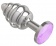 Серебристая спиралевидная анальная пробка с сиреневым кристаллом - 7 см. - Джага-Джага - купить с доставкой в Москве