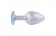 Серебристая анальная втулка с голубым кристаллом - 8,2 см. - Главсексмаг - купить с доставкой в Москве