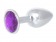 Серебристая анальная пробка с фиолетовым кристаллом - 7 см. - Главсексмаг - купить с доставкой в Москве