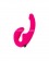 Ярко-розовый анатомический страпон с вибрацией - Главсексмаг - купить с доставкой в Москве