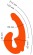 Оранжевый анатомический страпон с вибрацией - Главсексмаг - купить с доставкой в Москве