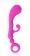 Розовый силиконовый стимулятор с отростком - 15 см. - Bior toys