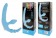 Голубой безремневой страпон с анальным отростком и вибрацией - 15 см. - Bior toys - купить с доставкой в Москве