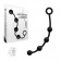 Чёрная анальная цепочка с 4 шариками - 33 см. - Rubber Tech Ltd