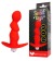 Красный рельефный вибромассажер с ограничителем - 9,5 см. - Bior toys