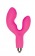 Розовый силиконовый вибромассажер с клиторальным стимулятором - Bior toys