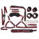Черно-красный набор БДСМ: наручники, оковы, ошейник с поводком, кляп, маска, плеть, лиф - Bior toys - купить с доставкой в Москве