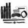 Черный текстильный набор БДСМ: наручники, оковы, ошейник с поводком, кляп, маска, плеть - Bior toys - купить с доставкой в Москве