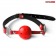 Красно-черный кляп-шарик с колечком на ремешке - Bior toys - купить с доставкой в Москве