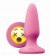 Розовая силиконовая пробка среднего размера Emoji WTF - 10,2 см. - NS Novelties - купить с доставкой в Москве