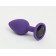 Фиолетовая анальная пробка с черным стразом - 7,6 см. - 4sexdreaM - купить с доставкой в Москве