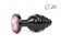 Черная ребристая анальная втулка с розовым кристаллом - 7,1 см. - Anal Jewelry Plug - купить с доставкой в Москве