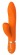 Оранжевый вибратор TENDER TULIP со стимулятором клитора - 22 см. - Dream Toys