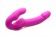 Розовый безремневой страпон с вибрацией Evoke Rechargeable Vibrating Strap On - 24,7 см. - XR Brands - купить с доставкой в Москве