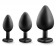 Набор черных анальных пробок с красным кристаллом-сердечком Bling Plugs Training Kit - Blush Novelties - купить с доставкой в Москве