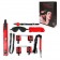 Оригинальный красно-черный набор БДСМ: маска, кляп, верёвка, плётка, ошейник, наручники, оковы - Bior toys - купить с доставкой в Москве