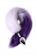 Серебристая металлическая анальная втулка с фиолетово-белым хвостом - размер M - ToyFa - купить с доставкой в Москве