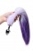 Серебристая металлическая анальная втулка с фиолетово-белым хвостом - размер M - ToyFa - купить с доставкой в Москве