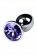 Серебристая конусовидная анальная пробка с фиолетовым кристаллом - 7 см. - ToyFa - купить с доставкой в Москве