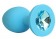 Голубая силиконовая анальная пробка с голубым кристаллом - 9,5 см. - Bior toys - купить с доставкой в Москве