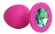 Ярко-розовая анальная пробка с зеленым кристаллом - 9,5 см. - Bior toys - купить с доставкой в Москве
