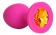 Ярко-розовая анальная пробка с оранжевым кристаллом - 9,5 см. - Bior toys - купить с доставкой в Москве