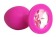Ярко-розовая анальная пробка с нежно-розовым кристаллом - 9,5 см. - Bior toys - купить с доставкой в Москве