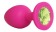 Ярко-розовая анальная пробка с салатовым кристаллом - 9,5 см. - Bior toys - купить с доставкой в Москве