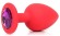 Красная анальная пробка с фиолетовым кристаллом - 9,5 см. - Bior toys - купить с доставкой в Москве