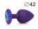 Фиолетовая анальная пробка с синим кристаллом - 9,5 см. - Bior toys - купить с доставкой в Москве