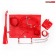 Красный набор БДСМ в сумке: маска, ошейник с поводком, наручники, оковы, плеть - Bior toys - купить с доставкой в Москве