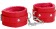 Красные наручники Plush Leather Hand Cuffs - Shots Media BV - купить с доставкой в Москве