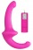 Розовый безремневой вибрострапон с пультом управления Vibrating Silicone Strapless Strapon - Shots Media BV - купить с доставкой в Москве