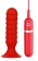 Красный анальный вибратор с рёбрышками - 13 см. - Dream Toys