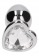 Серебристая анальная пробка с прозрачным кристаллом в форме сердца - 7,1 см. - Shots Media BV - купить с доставкой в Москве