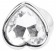Серебристая анальная пробка с прозрачным кристаллом в форме сердца - 8,2 см. - Shots Media BV - купить с доставкой в Москве