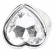 Серебристая анальная пробка Love Heart Diamond Plug с прозрачным кристаллом - 9,4 см. - Shots Media BV - купить с доставкой в Москве