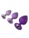 Набор из 3 фиолетовых анальных пробок со стразами Little Gems Trainer Set - Pipedream - купить с доставкой в Москве