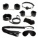 Эротический набор БДСМ из 7 предметов в черном цвете - Rubber Tech Ltd - купить с доставкой в Москве
