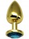 Золотистая анальная пробка с голубым кристаллом - 9 см. - Eroticon - купить с доставкой в Москве