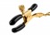 Чёрные с золотом зажимы на соски Gold Chain Nipple Clamps - Pipedream - купить с доставкой в Москве