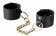 Черные наручники Wide Cuffs на цепочке - Bijoux Indiscrets - купить с доставкой в Москве