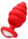 Красная анальная пробка Regular Ribbed Diamond Heart Plug - 7 см. - Shots Media BV - купить с доставкой в Москве