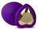 Фиолетовая анальная пробка Bling Plug Large с золотистым стразом - 9,5 см. - Blush Novelties - купить с доставкой в Москве
