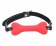 Красный силиконовый кляп-косточка на черном ремешке Doggie Bone Bit Gag - Chisa - купить с доставкой в Москве