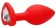 Красная анальная пробка с прозрачным стразом Large Ribbed Diamond Heart Plug - 8 см. - Shots Media BV - купить с доставкой в Москве