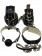 БДСМ-набор в черном цвете: наручники, поножи, ошейник с поводком, кляп - Eroticon - купить с доставкой в Москве