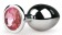 Серебристая анальная пробка Metal Butt Plug с розовым кристаллом - 8,4 см. - EDC - купить с доставкой в Москве